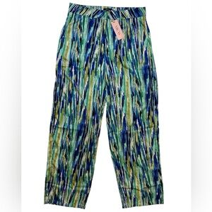 Micas Dress Pants Women’s XL Silky Colorful Wide Leg High Rise Pockets Classy